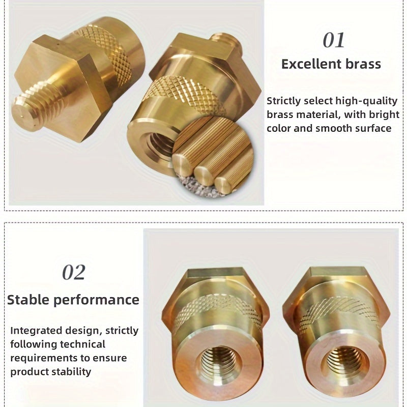 2PCS Copper Battery Terminal Connectors M8 Hex Stud for Car Lithium Lead-Acid Batteries
