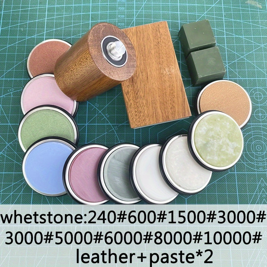 Magnitli asos bilan Premium Rolling Knife Sharpener Kit - Olmos bilan qattiqlashtiruvchi toshlar, aniqlik bilan kesish uchun 15 va 20 daraja burchaklar - Uy oshxonalari va ochiq havoda foydalanish uchun mukammal.