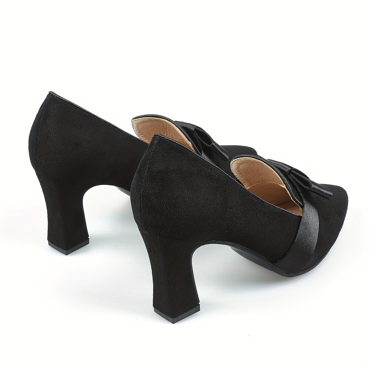 Ayollar uchun bir rangli bowknot slip-on nuqtali oyoq boti konusli tagli poyafzal