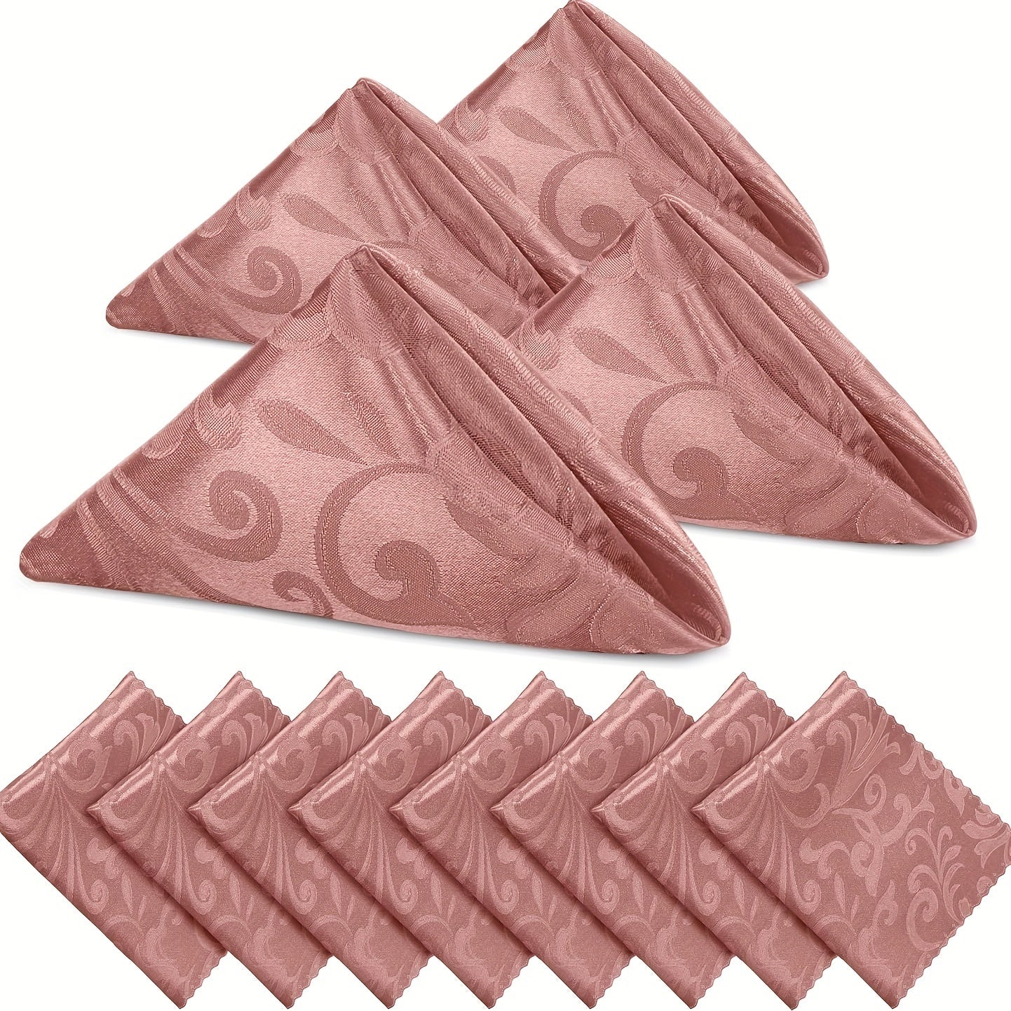 Set of 12 Satin Jacquard Napkins 43.18 cm for Banquets Weddings Parties