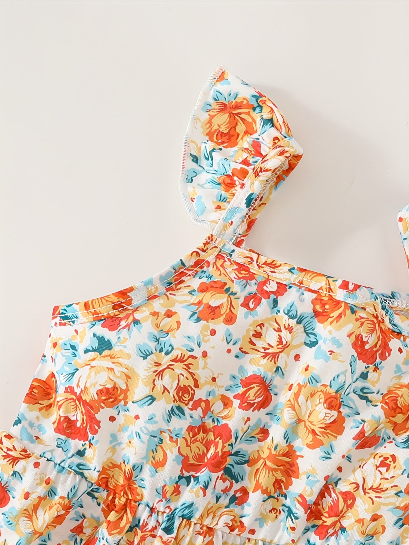 Set of Three Sleeveless Square Neck Casual Dresses for Girls Summer Polyester Stripes