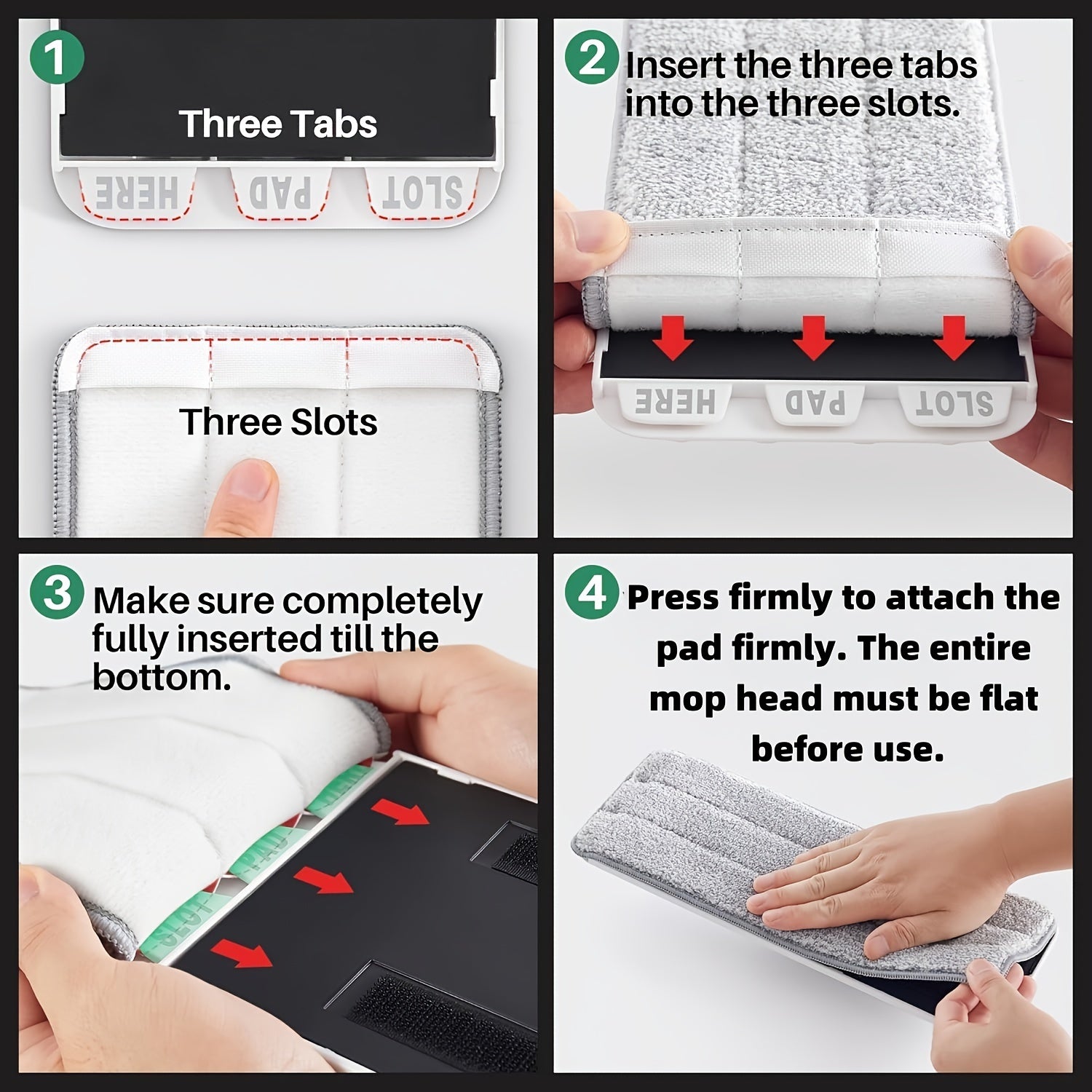 "Tekis mopu va chelak tizimi, squeegee va qo'l bilan ishlatishdan ozod dizayn bilan, oson uy tozalash uchun - Pol va devor tozalash uchun 2 ta qayta ishlatiladigan mikrofiber pad bilan birga."