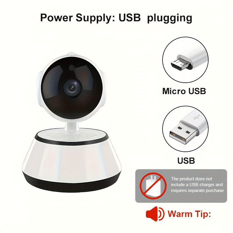 Smart WiFi Security Camera 720P HD Night Vision Two-Way Audio USB Power