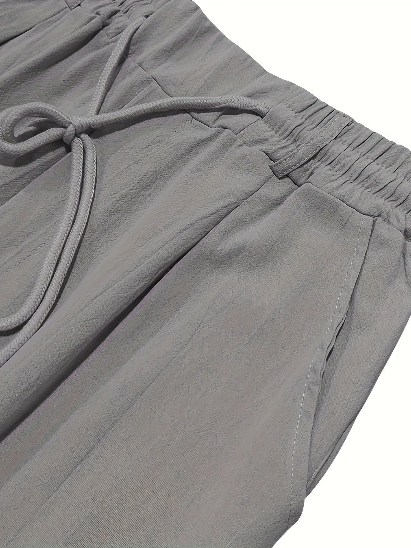 Men's Black Linen Hip Hop Pants Casual Loose Fit Spring Fall