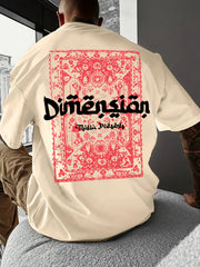 Camiseta de manga corta para hombre de poliéster con patrón de retrato y ligera elasticidad para verano