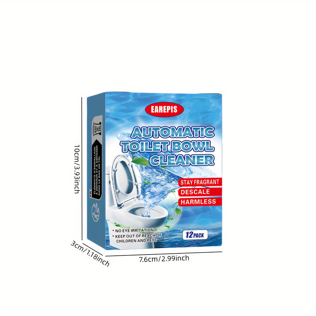 Automatic Toilet Bowl Cleaner 12 Pack, Powerful Cleaning Tablets, Eliminates Odors