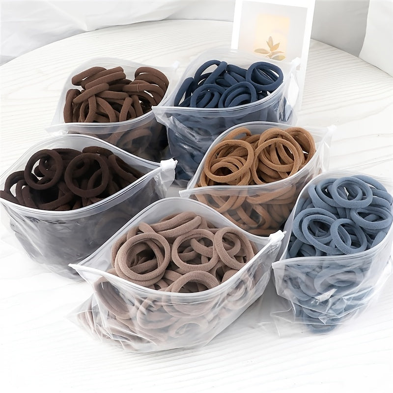 Women Basic Hair Bands 50pcs Elastic Solid Color Hair Accessories