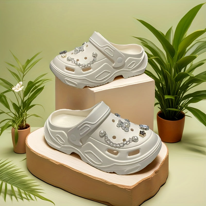 Women's EVA Hole Shoes with Thick Sole, Wear-Resistant, Comfortable