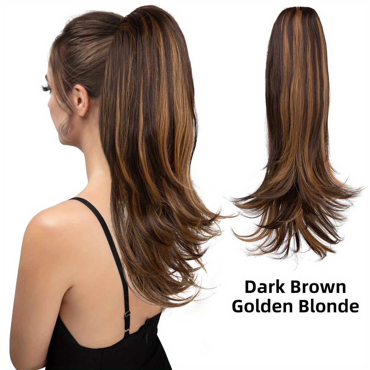 Women's Synthetic Curly Wave Ponytail Extension with 180° Rotating Claw Clip