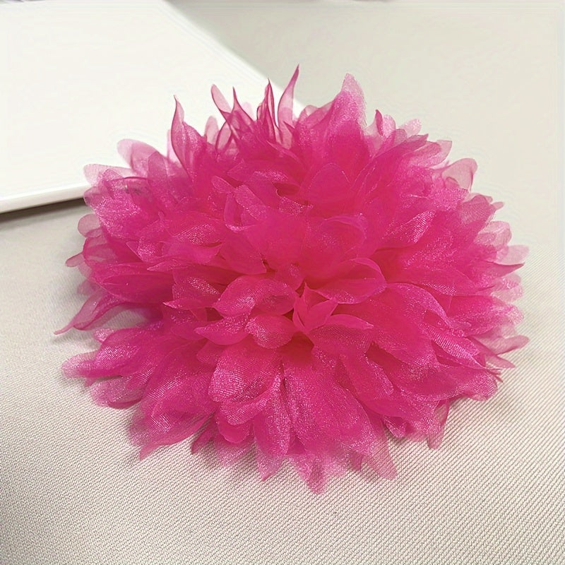 Одна большая ручная брошь-булавка для женщин, элегантная тканевая лацканная булавка с цветочным дизайном, стильный аксессуар для жакетов и платьев - включает 1 штуку