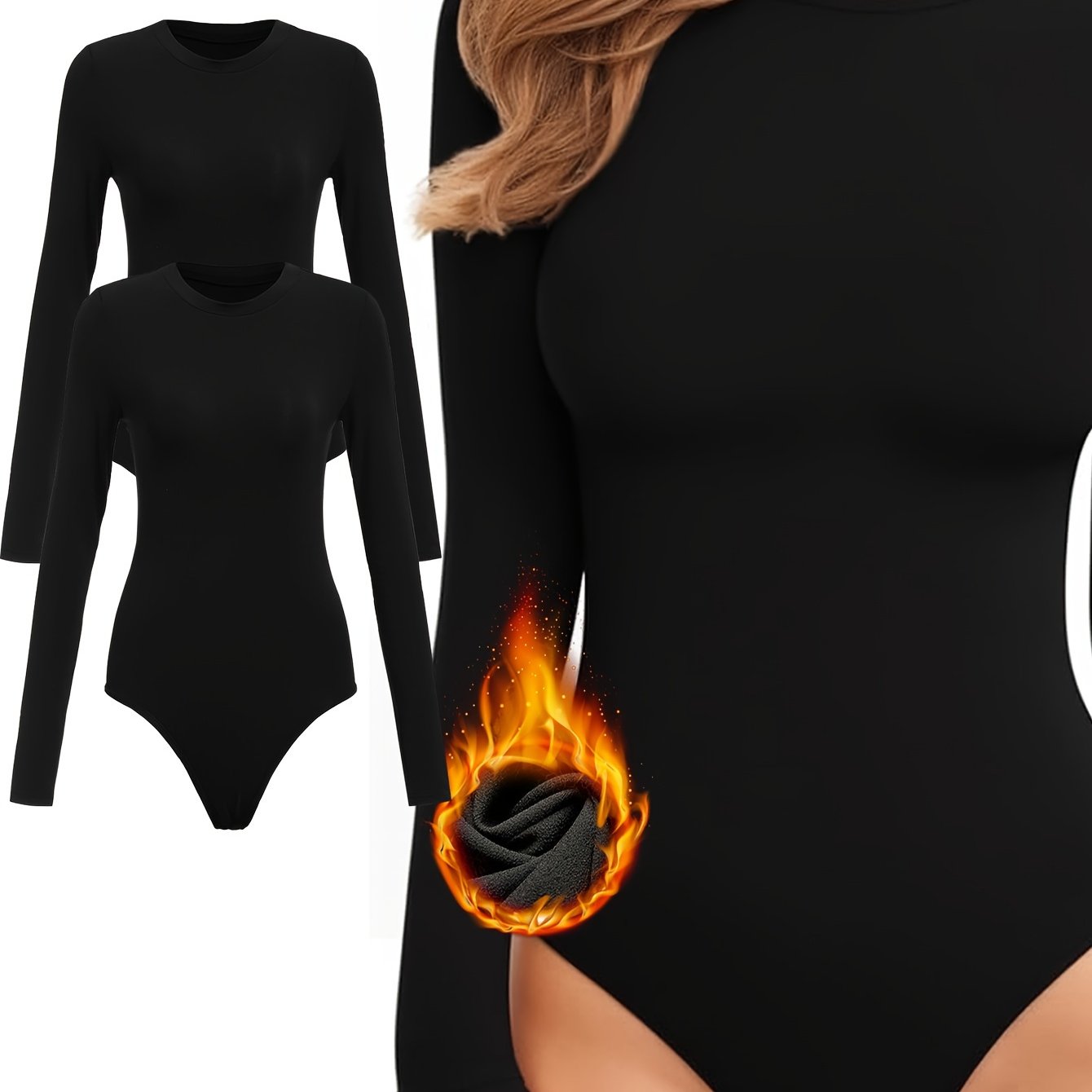 Women's Long-Sleeved Bodysuits Set for Fall Winter Warmth and Comfort