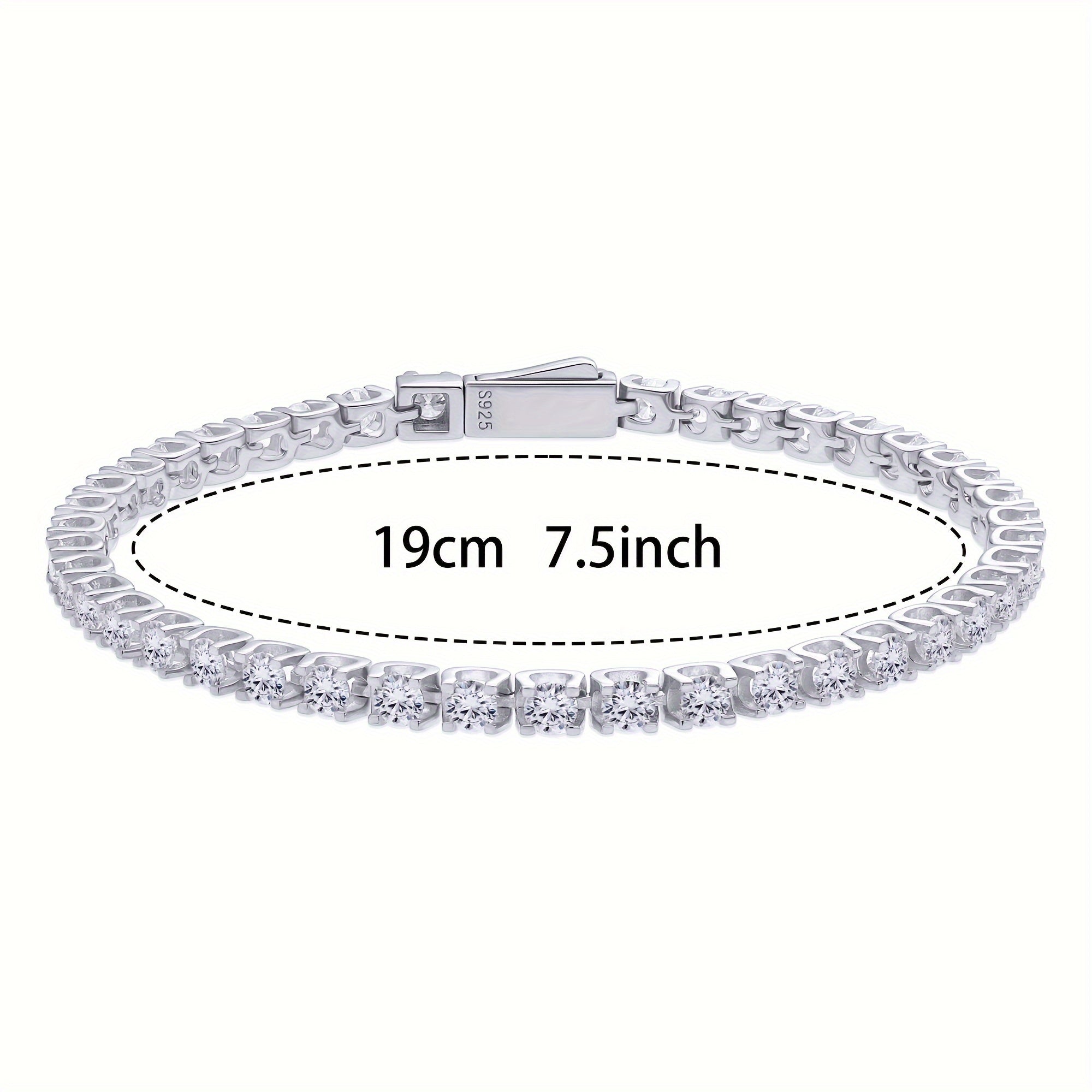 Pulsera de estilo vintage para tenis con plata de ley 925 y piedras de moissanite