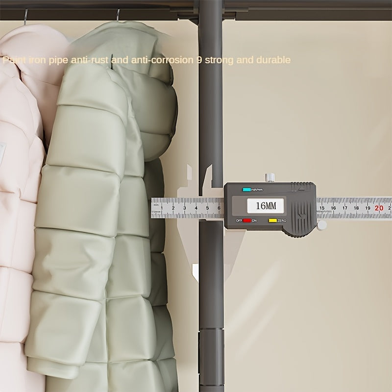 5-Tier Metal Coat Rack Stand with Rust-Resistant Finish for Clothing and Shoes