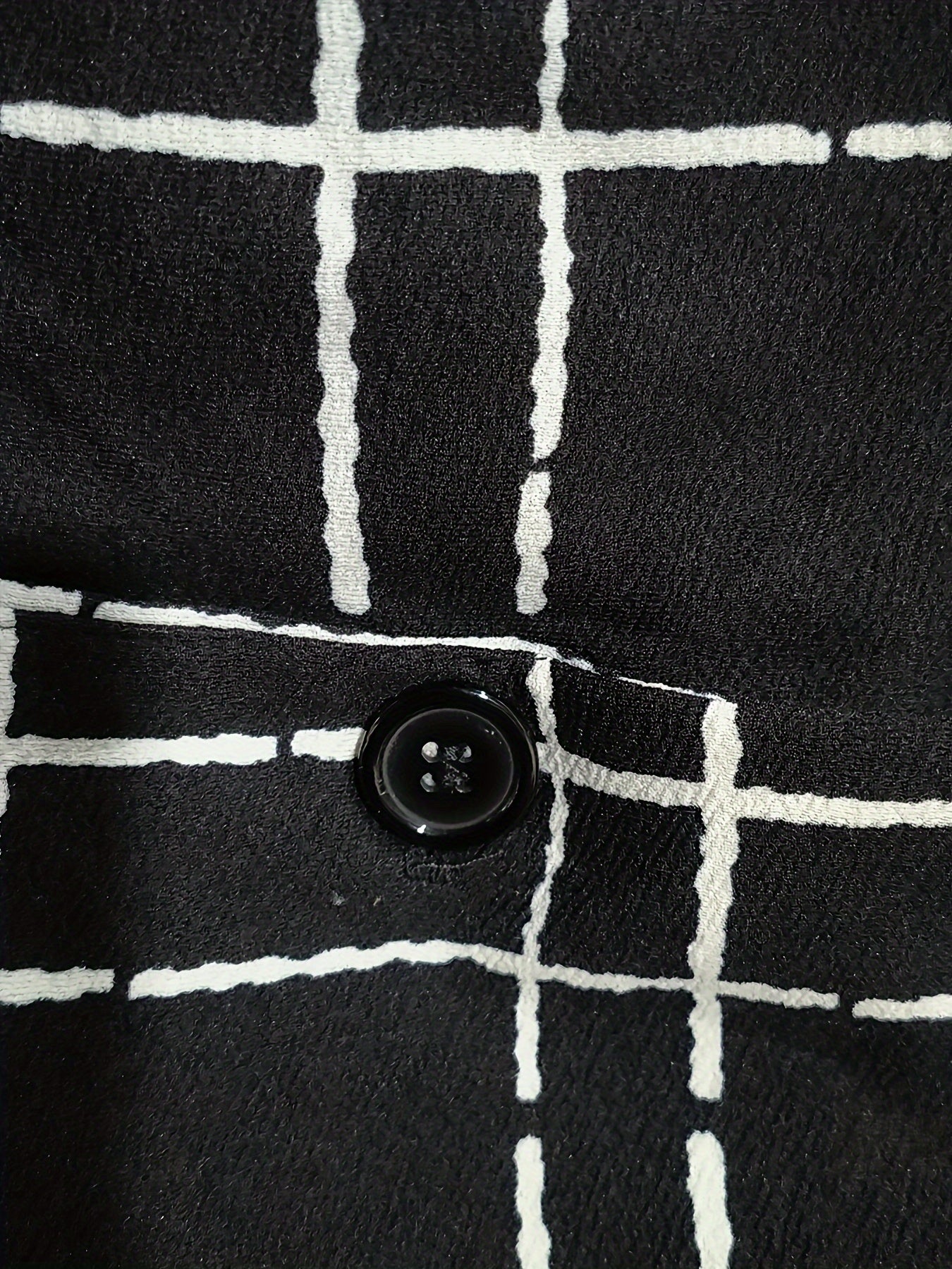 Plus Size Plaid Blazer and Pants Set for Women Polyester Spandex Casual Work Leisure