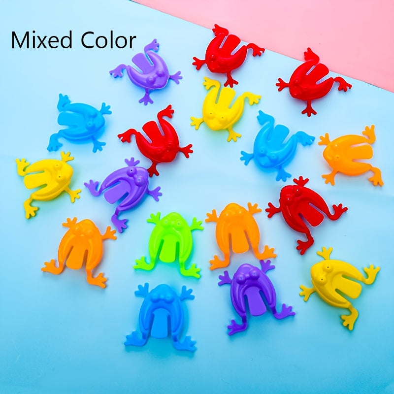 24 Mini Colorful Plastic Jumping Frogs Fidget Toys for Kids and Party Favors