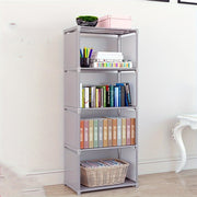 4-Storey Metal Bookshelf with Stackable and Detachable Storage Rack for Home Use in Bedroom Kitchen Living Room