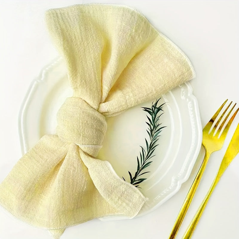 12-to'plam paxta salfetkalar kvadrat tikanli mato qayta ishlatiladigan bir rangli kechki ovqat to'y Rojdestvo