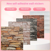 15pcs 3D Retro Brick Pattern Wall Tile Stickers Waterproof Easy to Apply for Kitchen Bathroom Living Room