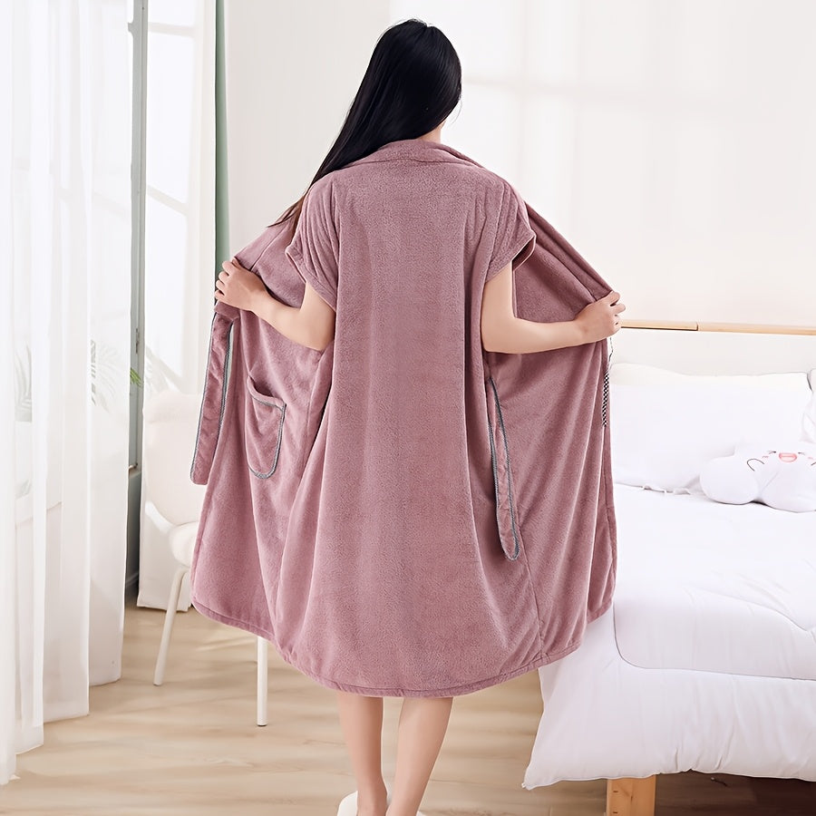 Халат без рукавов Breezywrap для женщин из ультрамягкого микрофибры - быстро сохнущий с поясом, дышащий, без ворса для дома.