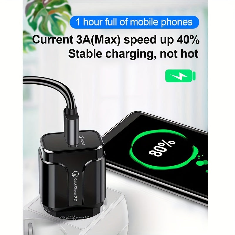 Fast 18W 3A USB Fast Charger for Samsung iPhone iPad Xiaomi QC 3.0
