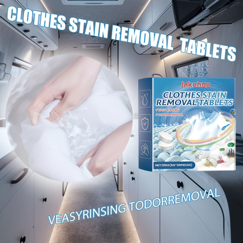 Effervescent Laundry Tablets for Stain Removal and Fabric Softening