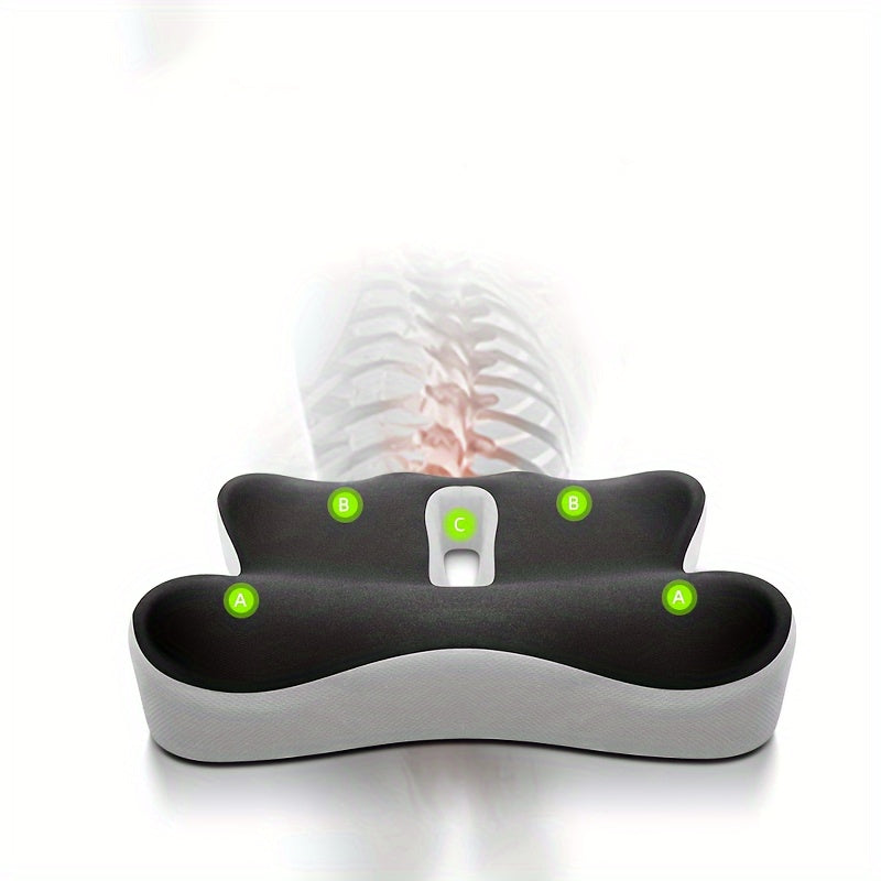 Пена с памятью для офисного кресла, эргономичная подушка для копчика, поддержка, снимающая давление, сиденье, черный и белый