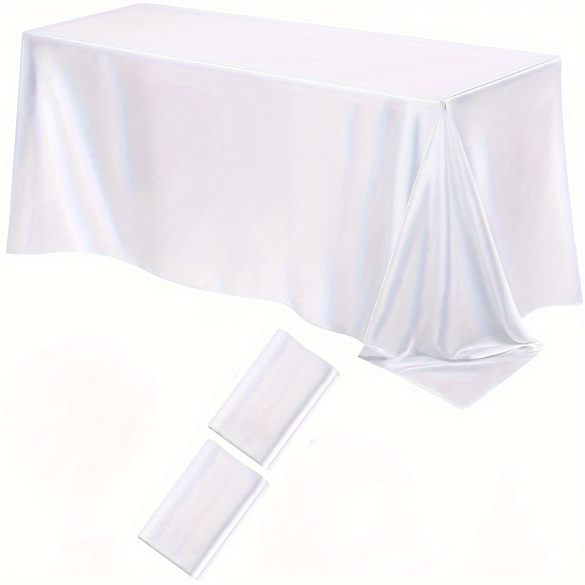 Satin Tablecloths 2-Pack Rectangular Polyester 259x147 cm for Weddings Parties