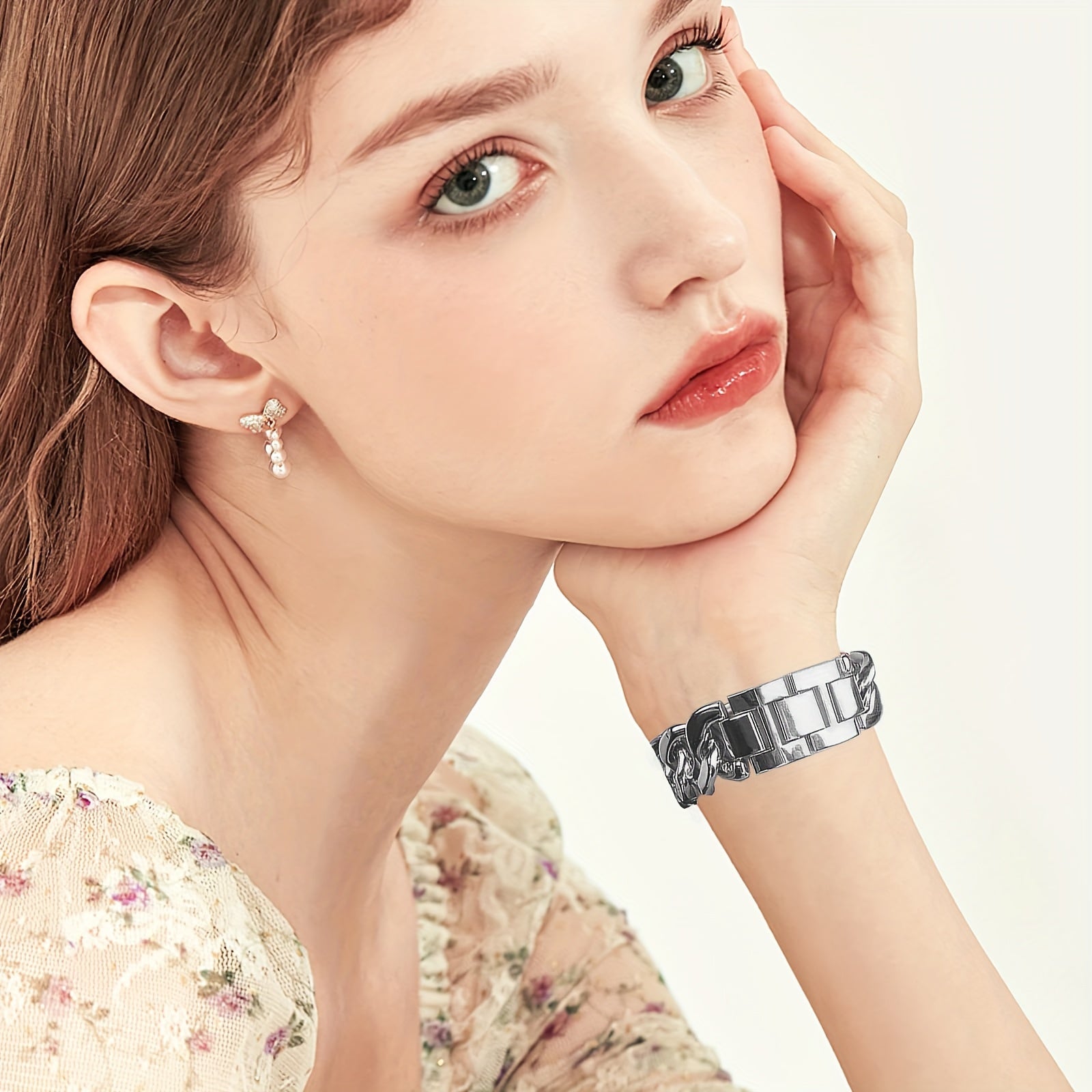 Цепочка-ковбой из нержавеющей стали в стиле Diamond Cowboy для ремешка Apple Watch Series 1-9 Ultra