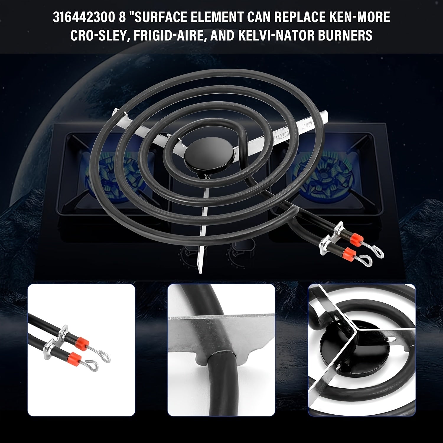 Elektr pechkasining pechka o'rnini almashtirish 20.32 sm Koyuzli yuzasi element