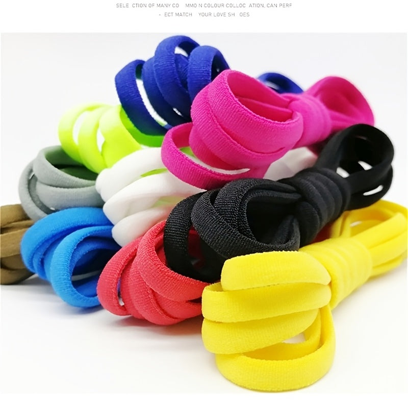 Unisex Elastic No-Tie Shoelaces with Metal Aglets White Sporty Laces