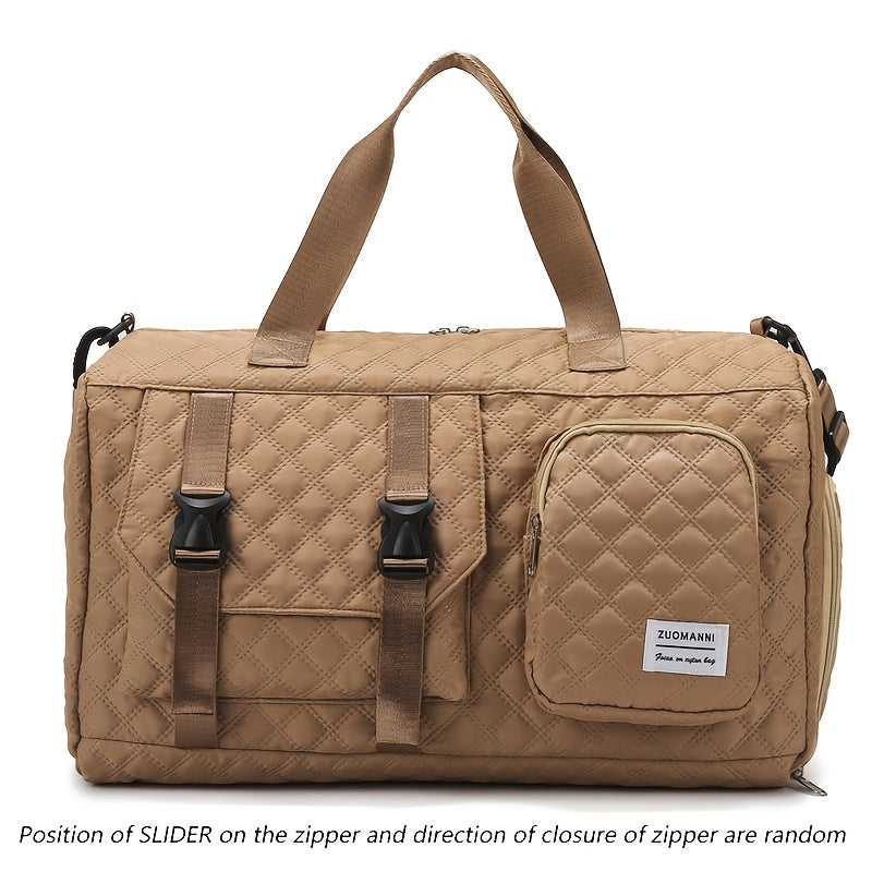 Durable Nylon Travel Duffle Bag for Overnight Trips in Gray Pink Purple Black