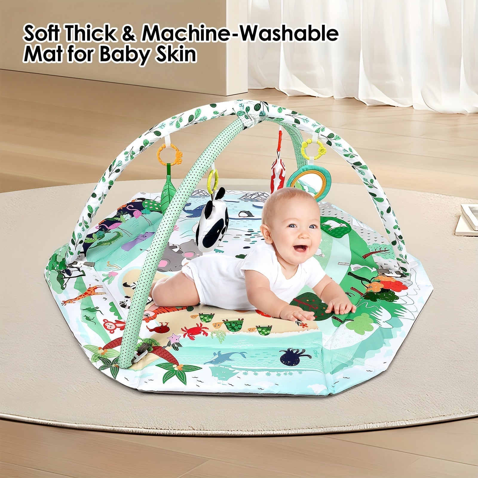 Kids' Play Mat with Sensory Toys and Ball Pit for Youngsters Fitness and Development