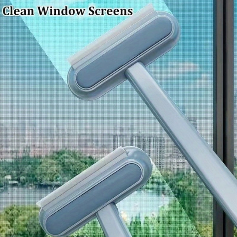 Многофункциональная щетка для окон с скребком для собак, пластиковая, ручная