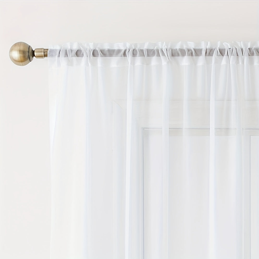 Sheer Curtain Single Panel Light Filtering Privacy Rod Pocket for Living Room Bedroom Kitchen