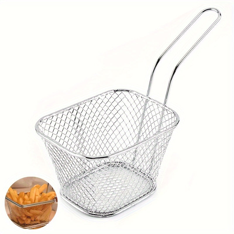 Stainless Steel Kitchen Basket for Frying and Serving Food
