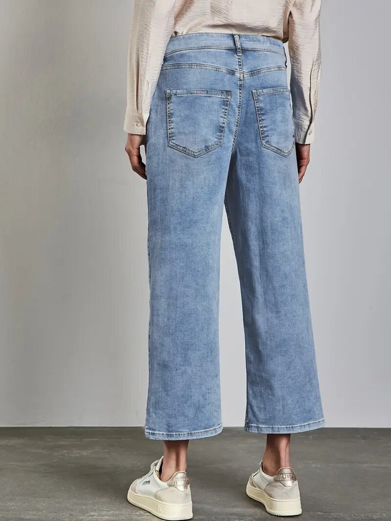 Women Plus Size High-Waist Denim Joggers Wide-Leg Casual Pants