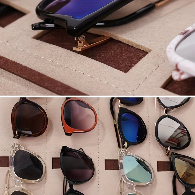 Foldable Fiber Optic Sunglasses and Jewelry Case Holds Up to 15 Pairs with Hanging Design