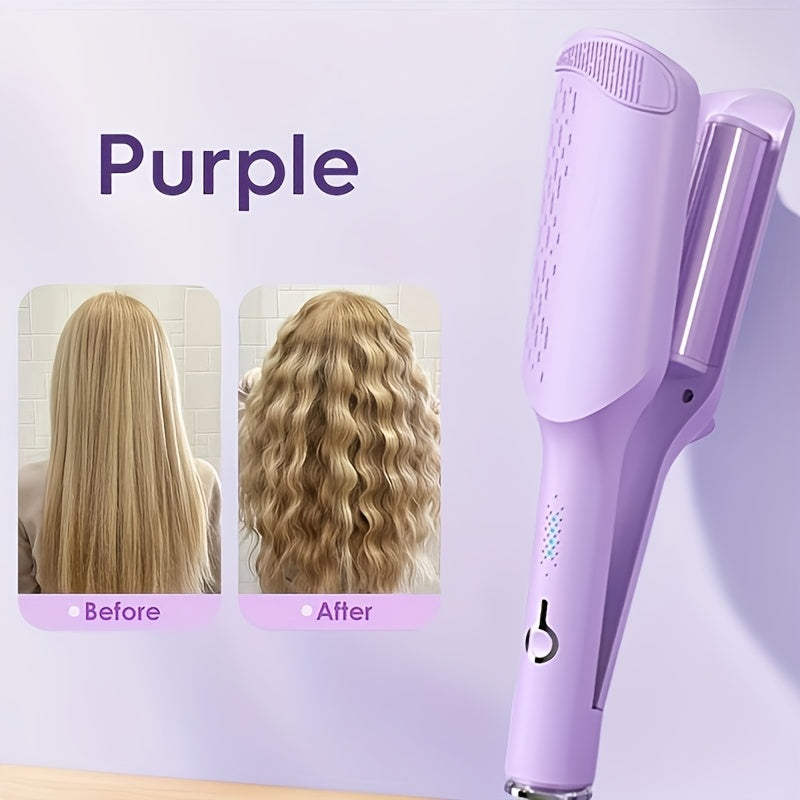 Women Ceramic Hair Waver with 32mm Dual Barrels for Wide and Deep Waves