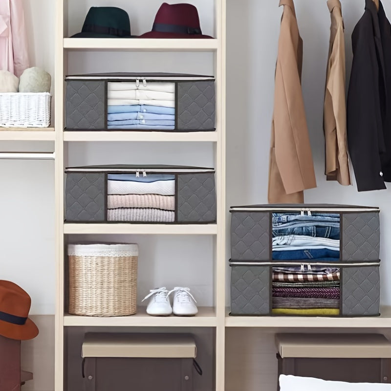 Folding Storage Box for Quilts Clothes Non-Woven Wardrobe Dustproof Organizer