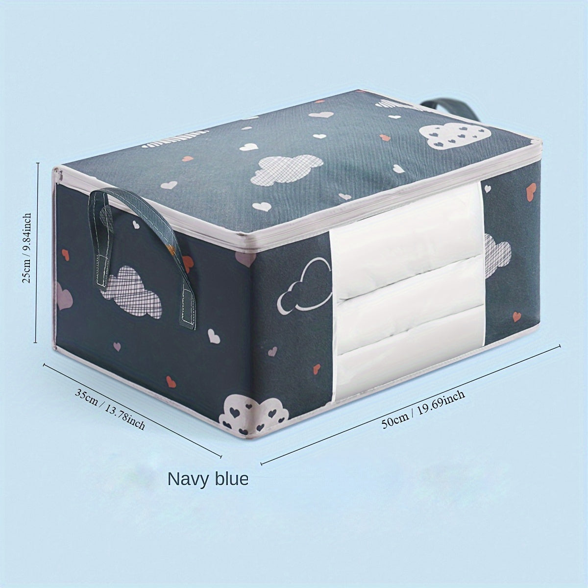 Extra Large Storage Bag with Clear Window Durable Fabric Moisture-Proof Foldable Clothes Organizer