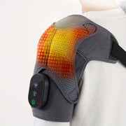 Cordless Heated Shoulder Wrap with Vibration Massage USB Rechargeable Adjustable Strap Breathable Fabric for Men and Women