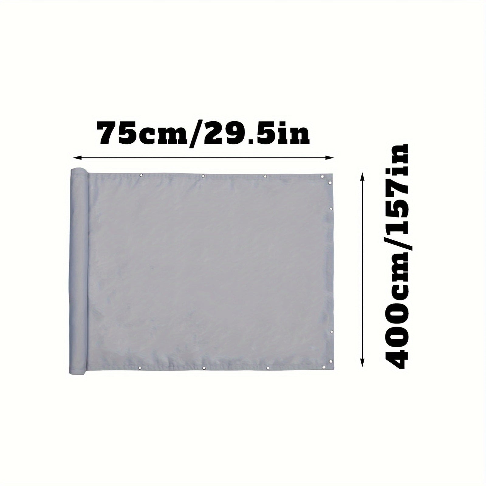 Black Polyester Privacy Screen for Balcony Porch Deck UV Water-Resistant Breathable Fabric