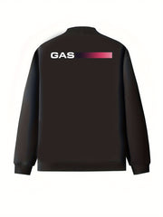 Plus Size Black Zip-Up Jacket with Baseball Collar for Women