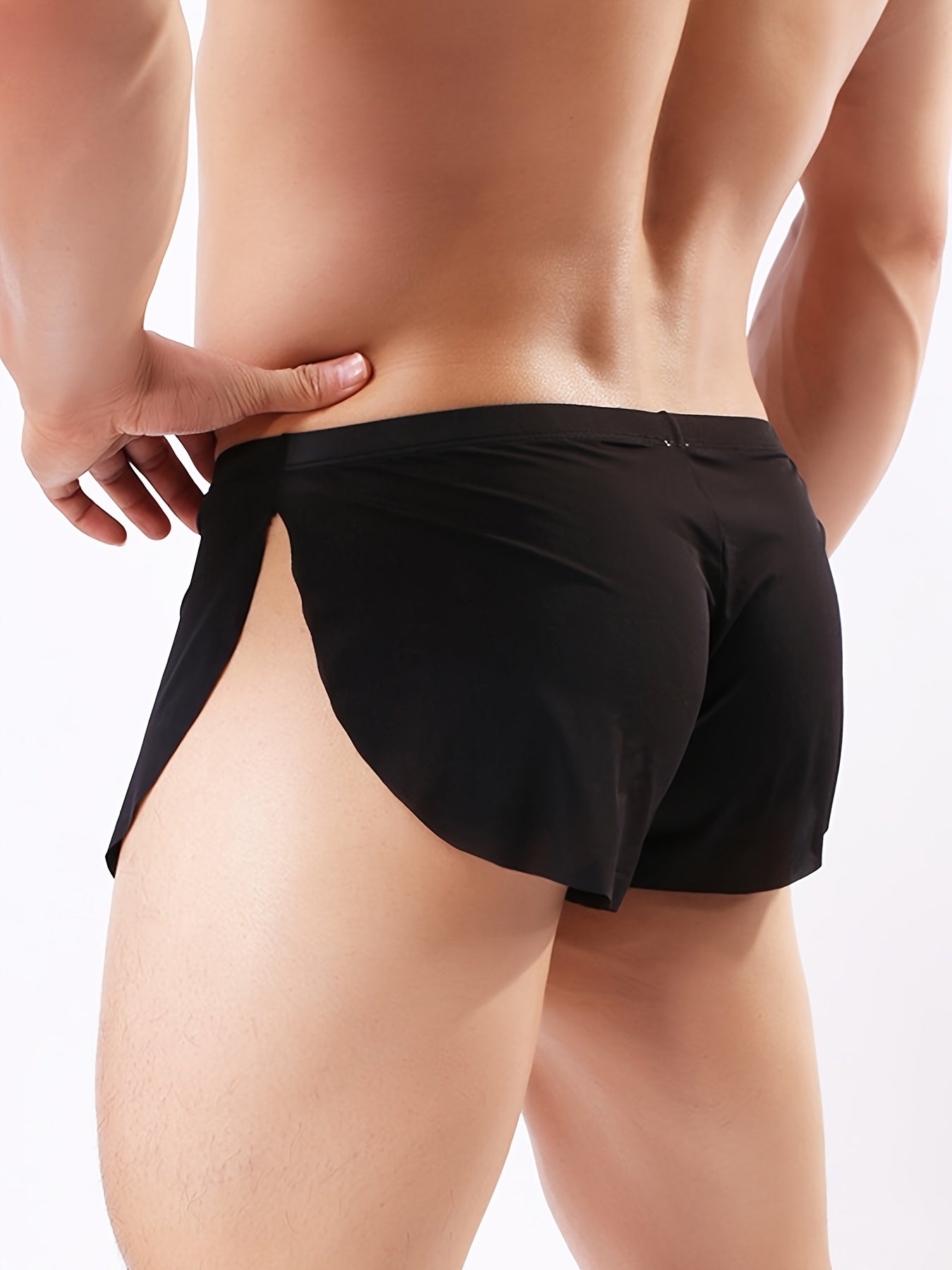 Men's Low Rise Seamless Breathable Soft Stretch Underwear Shortie Solid Color