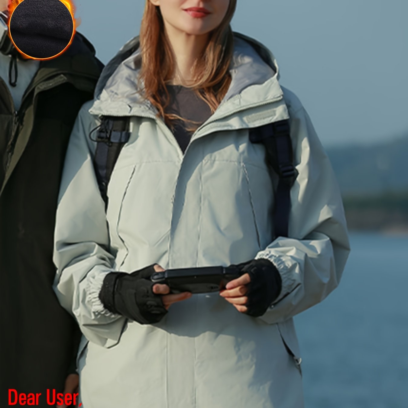 Ayollar uchun kuz qish shamol o'tkazmaydigan kapşonli tashqi kurtka, zipli cho'ntaklar bilan