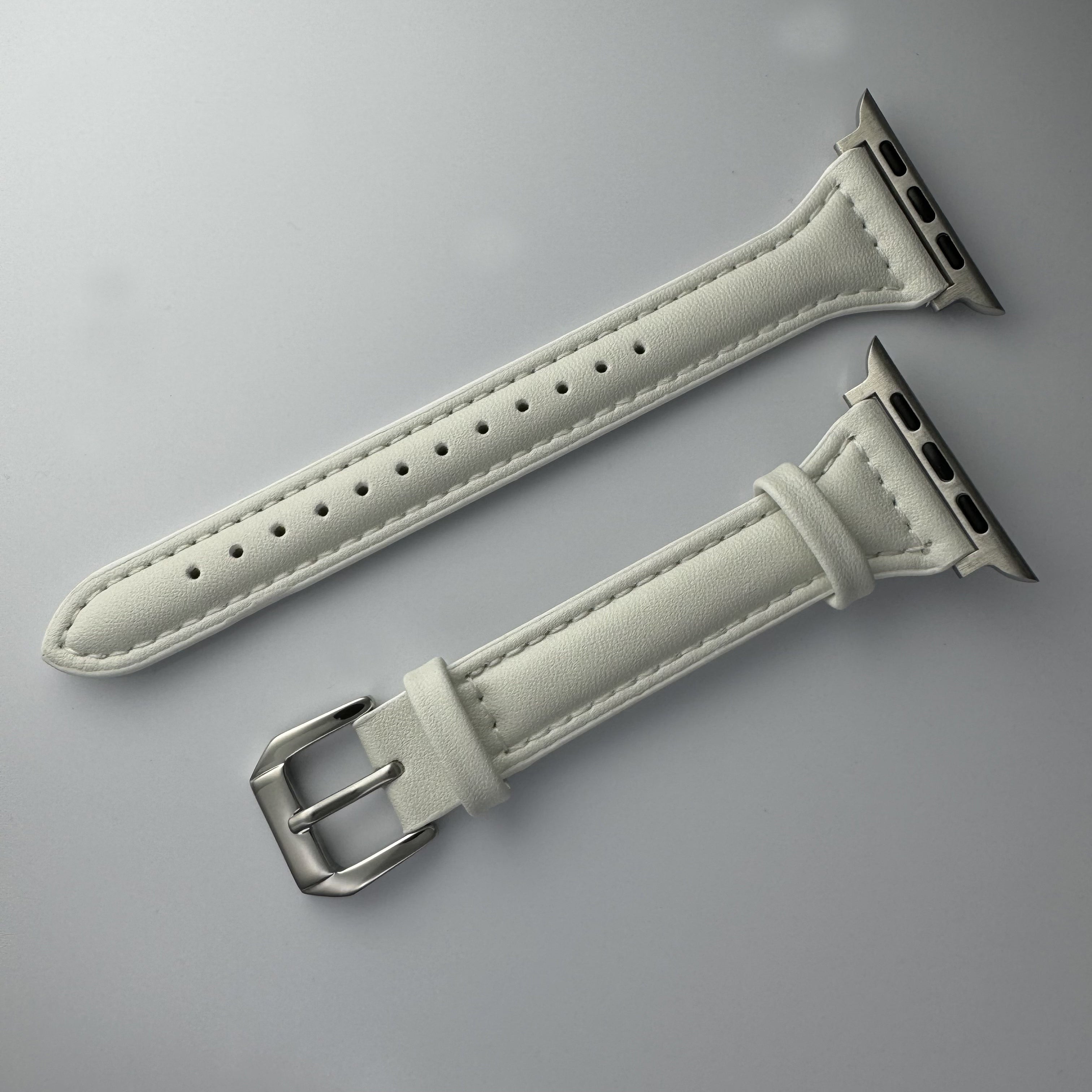 Ultra-Thin Synthetic Leather Watch Strap for iWatch Series 3 4 5 6 7 8 9 Ultra SE