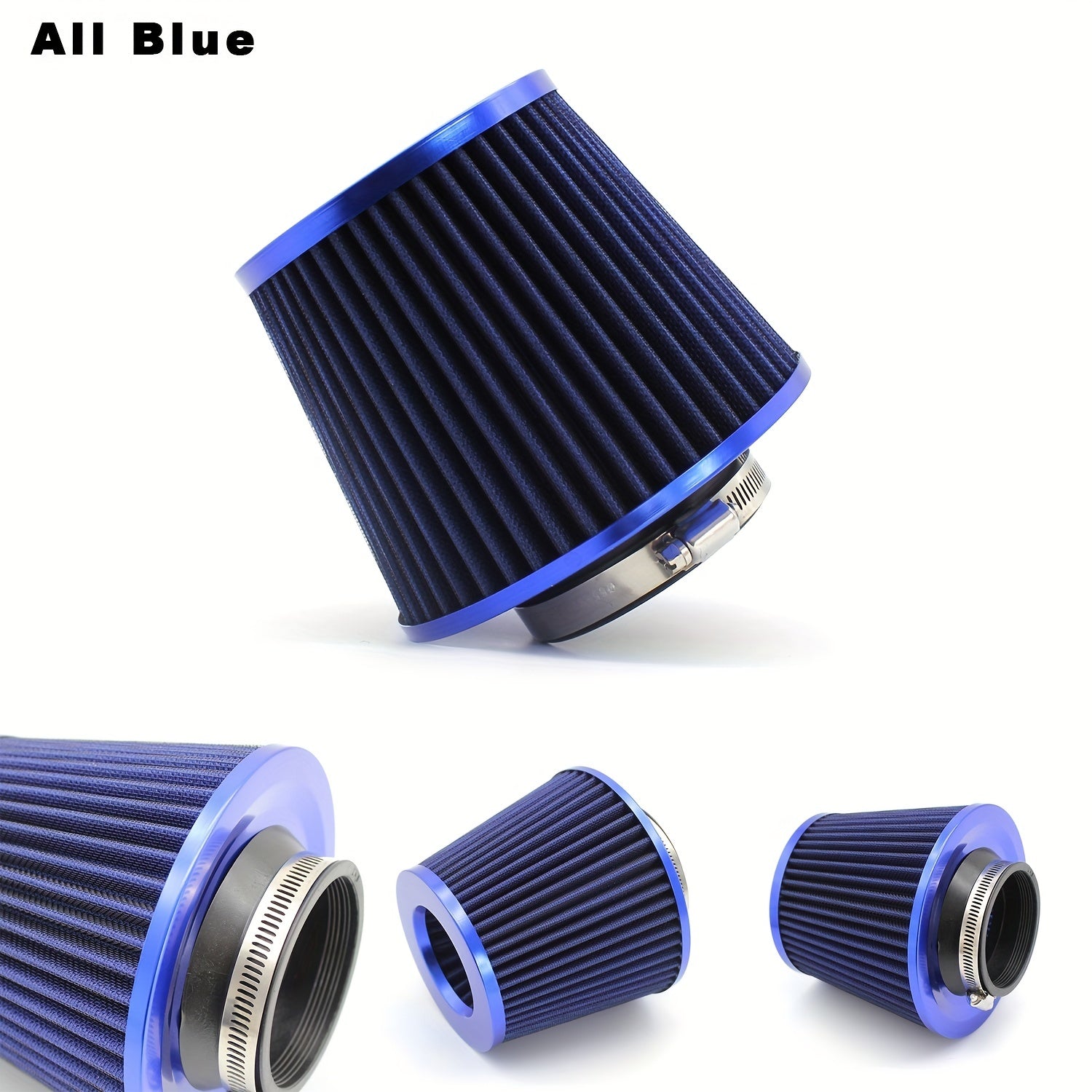 Universal 76mm High Flow Cold Air Intake Filter for Car Engine