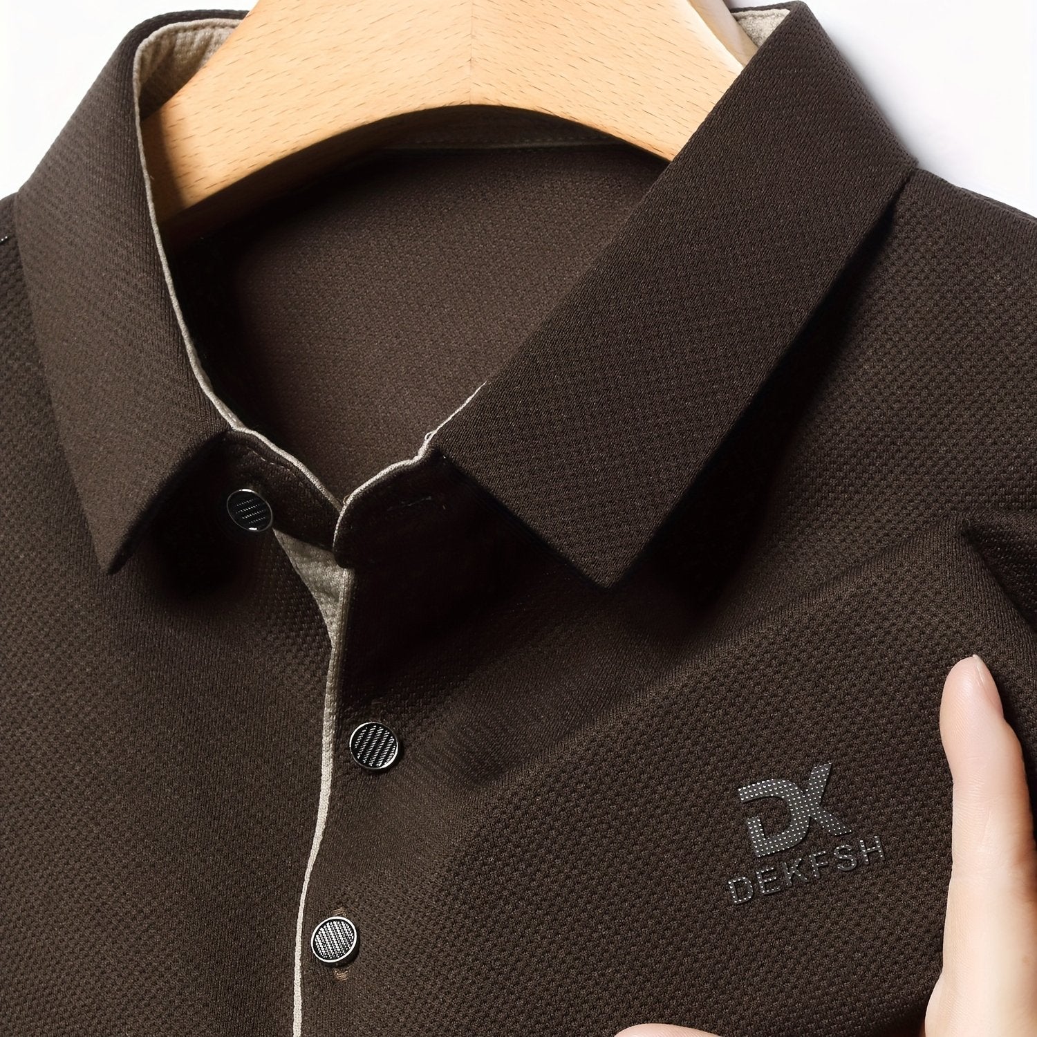 Men's Breathable Polyester Shirt with Letter Print for Golf and Outdoor Activities