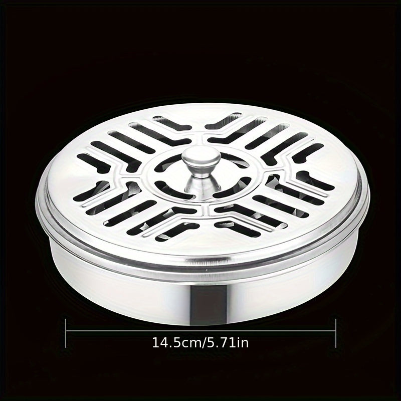 Stainless Steel Mosquito Coil Holder with Lid for Indoor Outdoor Use