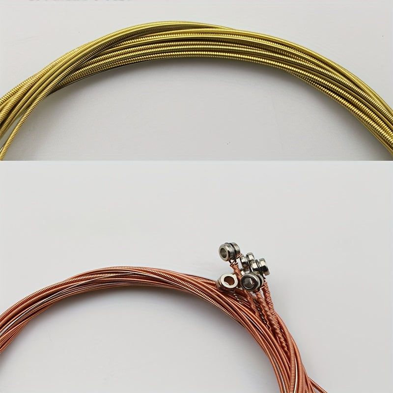 6-Pack Steel Guitar Strings for Acoustic Folk Instruments Corrosion-Resistant
